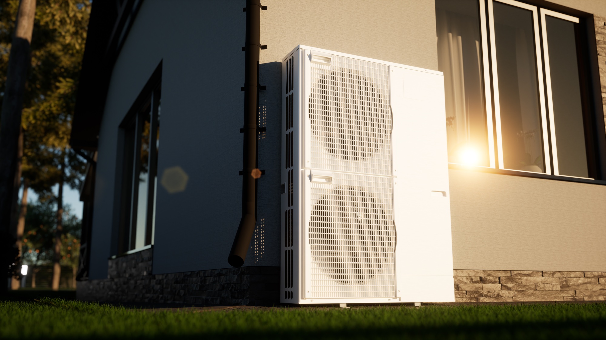 Heat pump of air-water technology for the home.