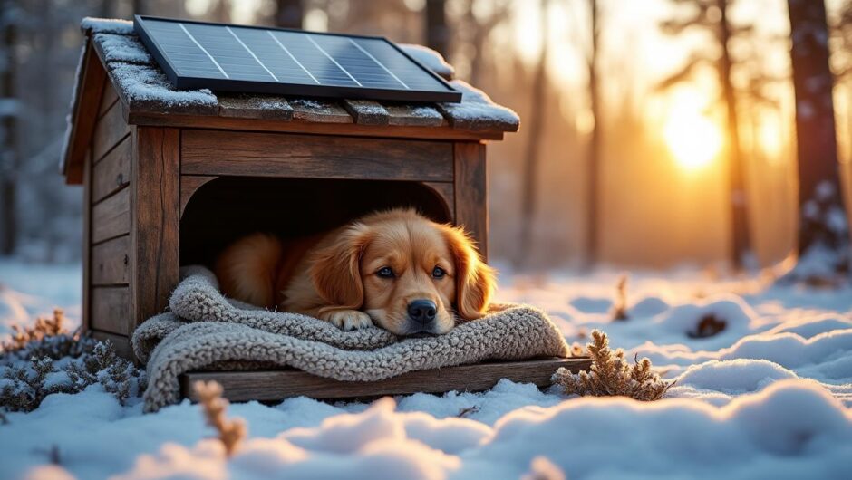 Pourquoi le chauffage solaire pour niche de chien est essentiel en hiver ?
