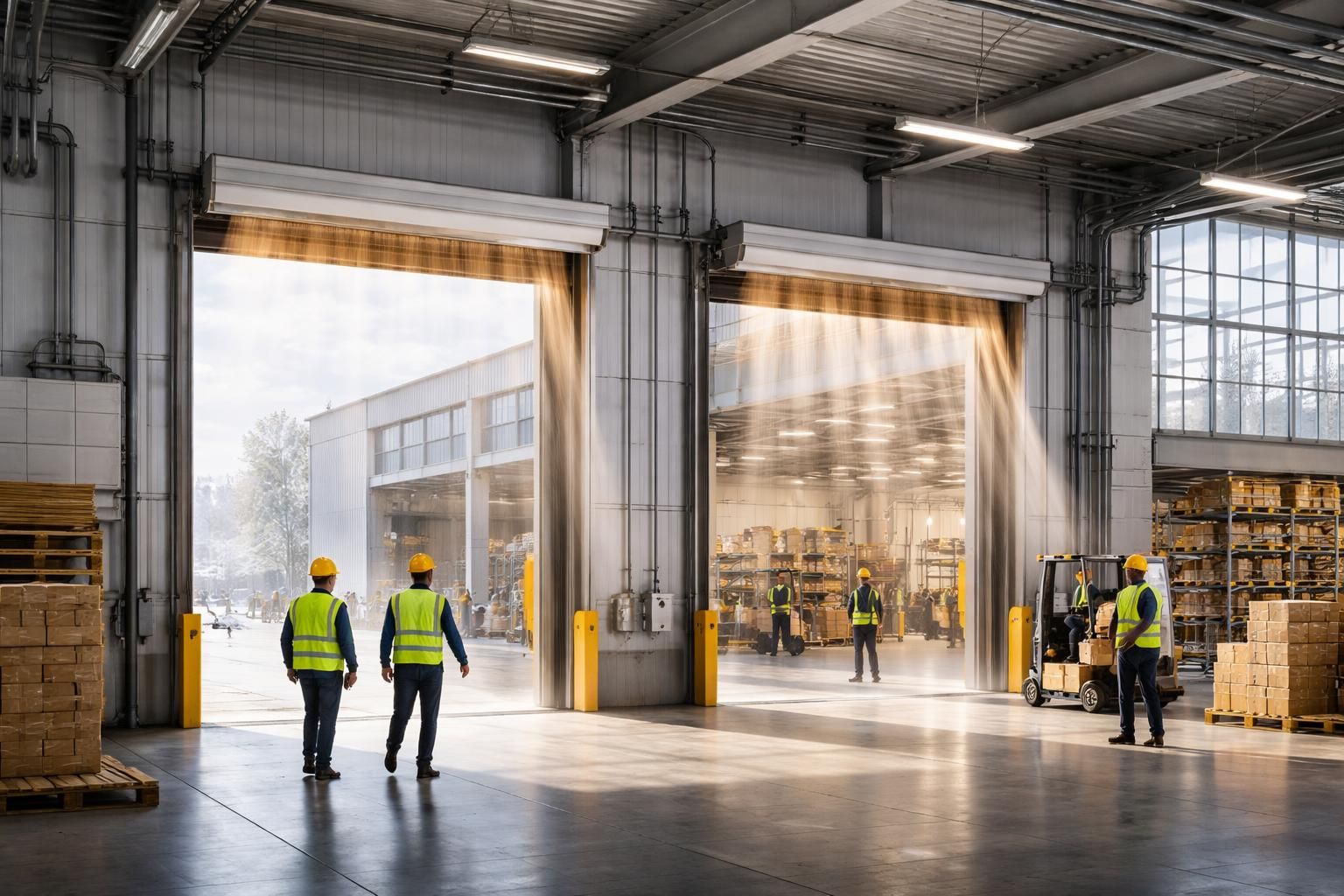 découvrez comment les rideaux d'air chaud industriels optimisent le confort thermique dans les grands espaces en réduisant les pertes de chaleur et en améliorant la qualité de l'air.